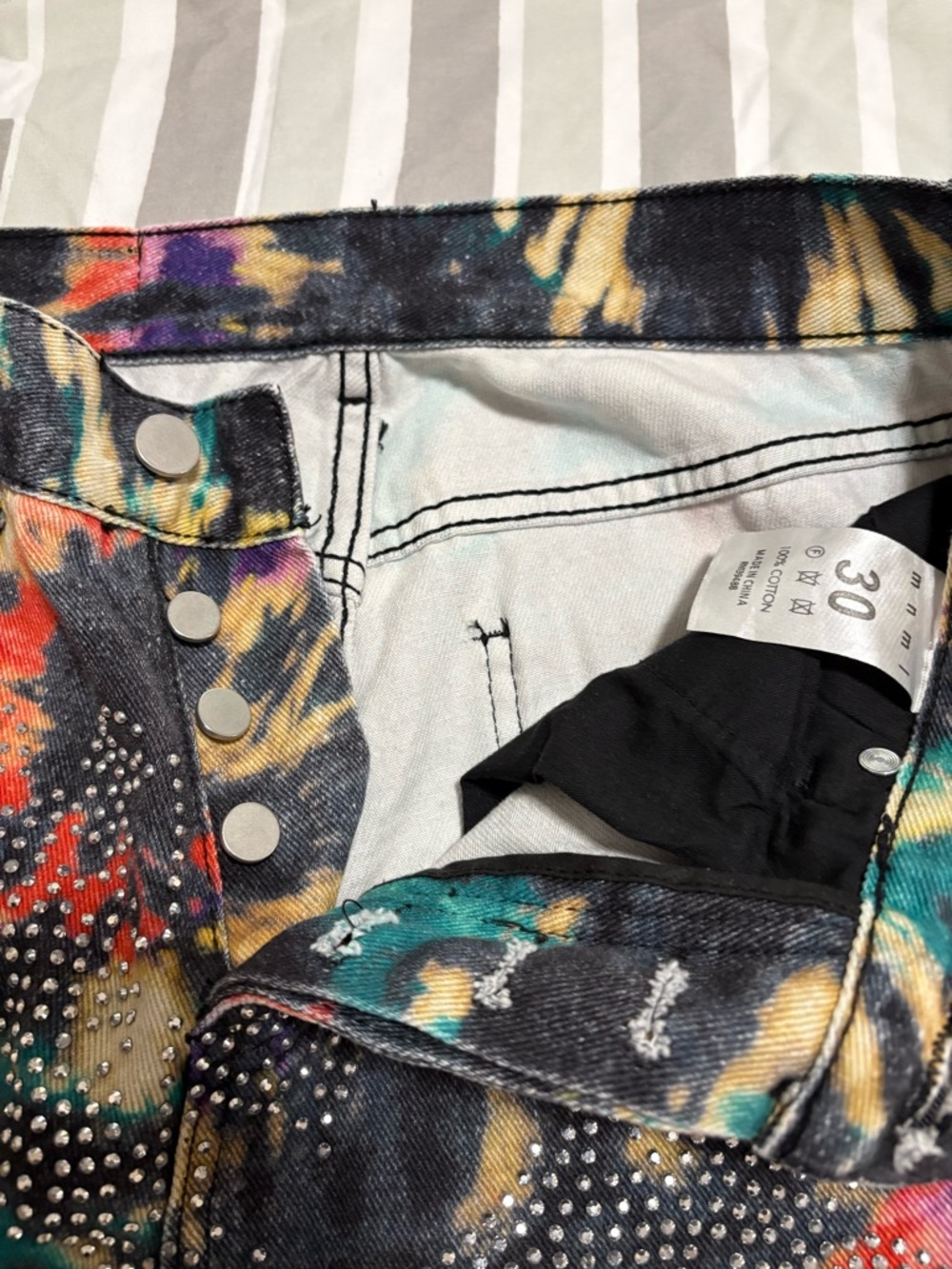 MNML Skeleton Rhinestone Jeans - Picture 5 of 6